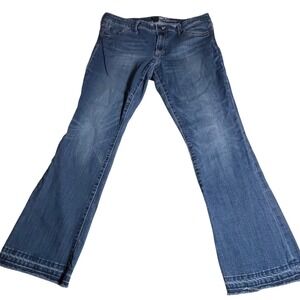 Gap Baby Boot Jeans‎ Women Medium Wash Distressed Frayed Hem Size 14
